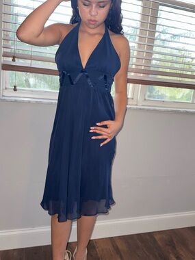 Sean Collection Navy Halter Midi Dress